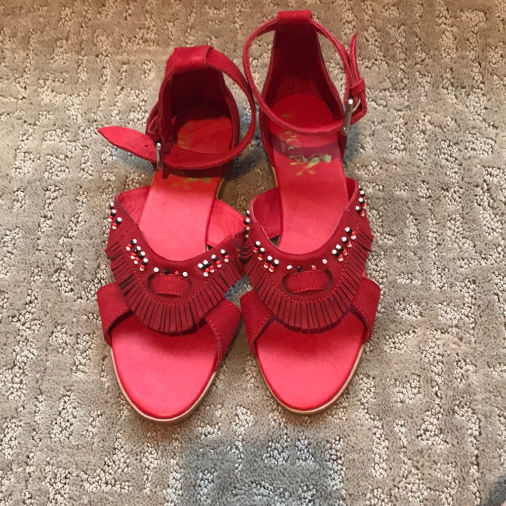 F-Troupe | Red Fringed Sandal